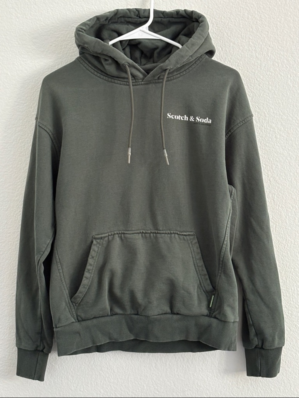 Scotch & Soda Olive Green Hoodie Pullover kangaroo pocket